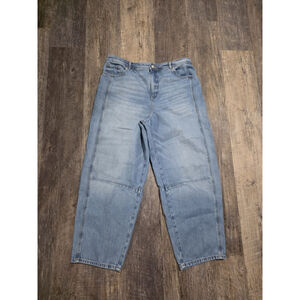 LOFT High Rise Barrel Women's Size 14 Light Wash Stretch